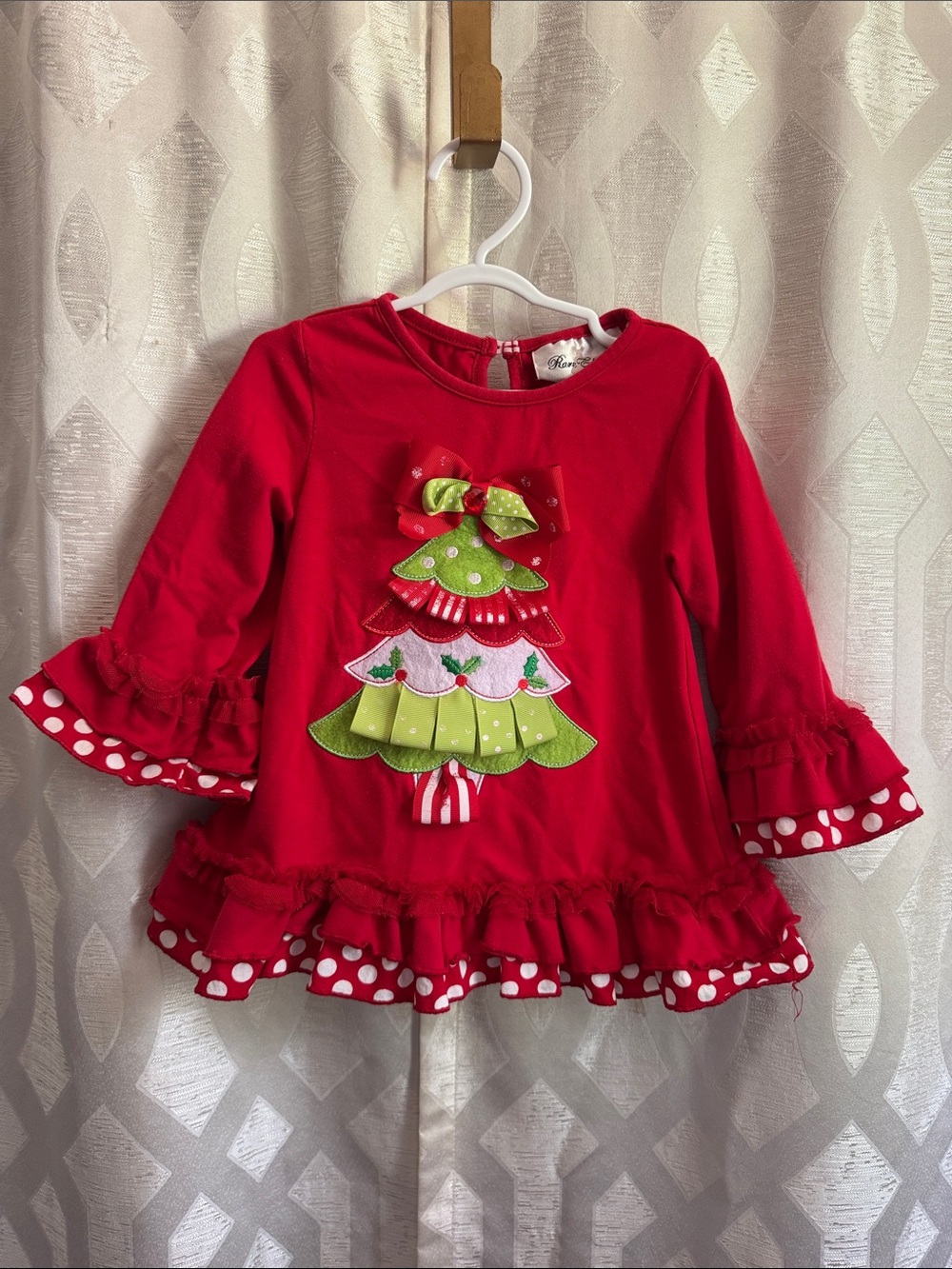 Rare Editions Christmas Ruffle Top